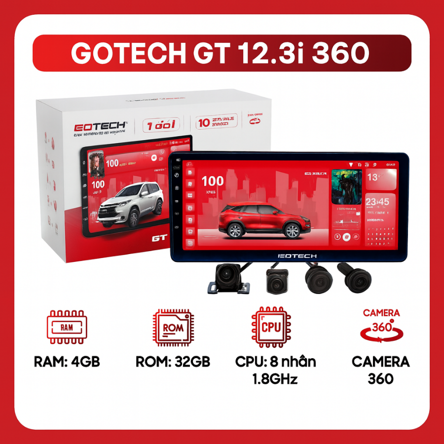 MÀN HÌNH Ô TÔ THÔNG MINH GOTECH GT 12.3i 360